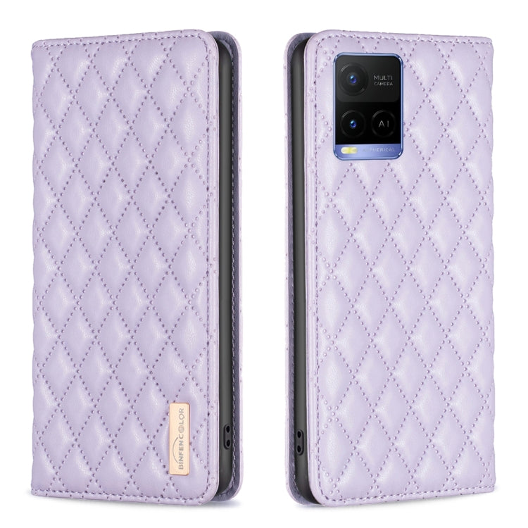 Diamond Lattice Magnetic Leather Flip Phone Case, For vivo Y20, For vivo Y21s / Y21 / Y33s, For vivo Y35 4G / Y22s, For vivo Y51 2020 / Y51a / Y51s