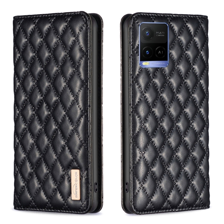 Diamond Lattice Magnetic Leather Flip Phone Case, For vivo Y20, For vivo Y21s / Y21 / Y33s, For vivo Y35 4G / Y22s, For vivo Y51 2020 / Y51a / Y51s