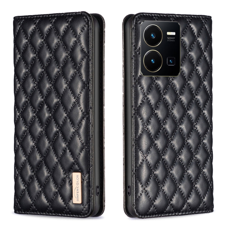 Diamond Lattice Magnetic Leather Flip Phone Case, For vivo Y20, For vivo Y21s / Y21 / Y33s, For vivo Y35 4G / Y22s, For vivo Y51 2020 / Y51a / Y51s