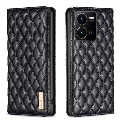Diamond Lattice Magnetic Leather Flip Phone Case, For vivo Y20, For vivo Y21s / Y21 / Y33s, For vivo Y35 4G / Y22s, For vivo Y51 2020 / Y51a / Y51s