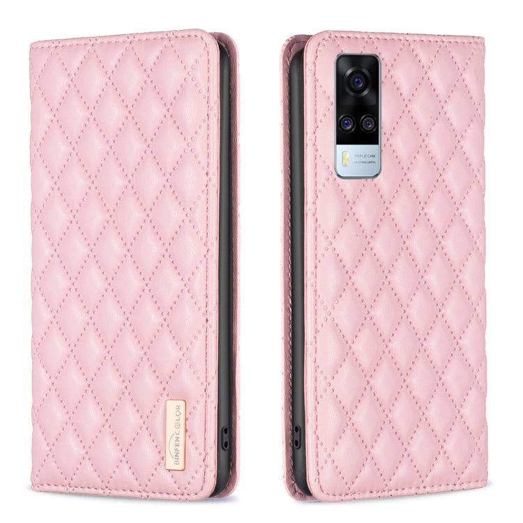 Diamond Lattice Magnetic Leather Flip Phone Case, For vivo Y20, For vivo Y21s / Y21 / Y33s, For vivo Y35 4G / Y22s, For vivo Y51 2020 / Y51a / Y51s