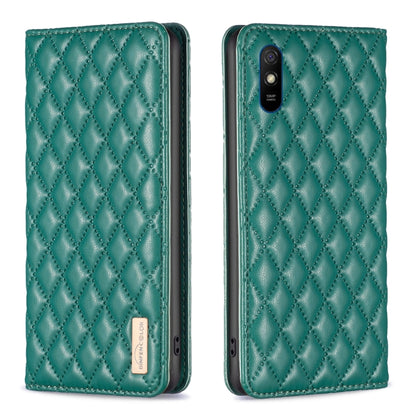 Diamond Lattice Magnetic Leather Flip Phone Case, For Xiaomi Redmi 9A, For Xiaomi Redmi 9C / 10A / Poco C31, For Xiaomi Redmi 9, For Xiaomi Redmi 10 5G / Note 11E