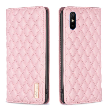 Diamond Lattice Magnetic Leather Flip Phone Case, For Xiaomi Redmi 9A, For Xiaomi Redmi 9C / 10A / Poco C31, For Xiaomi Redmi 9, For Xiaomi Redmi 10 5G / Note 11E