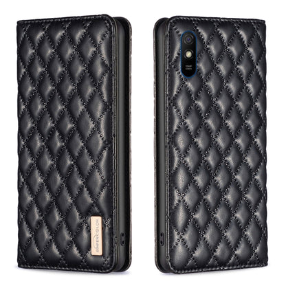 Diamond Lattice Magnetic Leather Flip Phone Case, For Xiaomi Redmi 9A, For Xiaomi Redmi 9C / 10A / Poco C31, For Xiaomi Redmi 9, For Xiaomi Redmi 10 5G / Note 11E