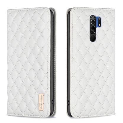 Diamond Lattice Magnetic Leather Flip Phone Case, For Xiaomi Redmi 9A, For Xiaomi Redmi 9C / 10A / Poco C31, For Xiaomi Redmi 9, For Xiaomi Redmi 10 5G / Note 11E
