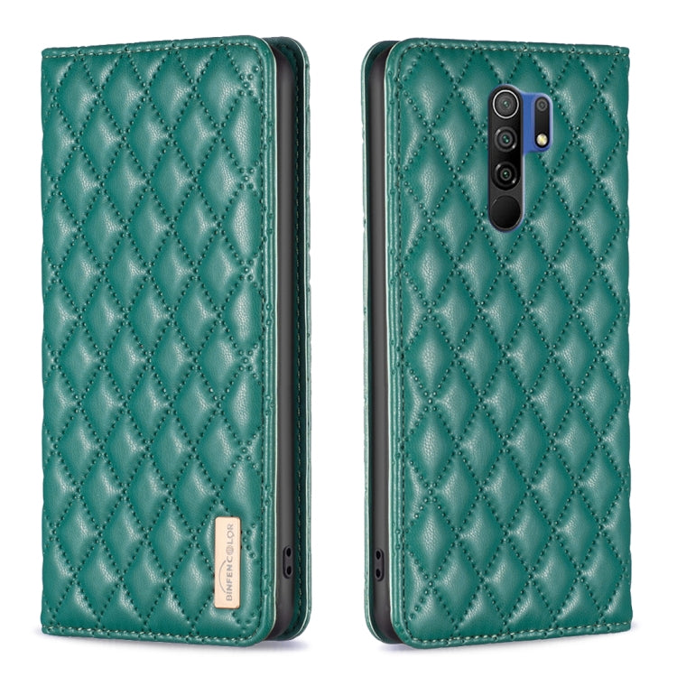 Diamond Lattice Magnetic Leather Flip Phone Case, For Xiaomi Redmi 9A, For Xiaomi Redmi 9C / 10A / Poco C31, For Xiaomi Redmi 9, For Xiaomi Redmi 10 5G / Note 11E