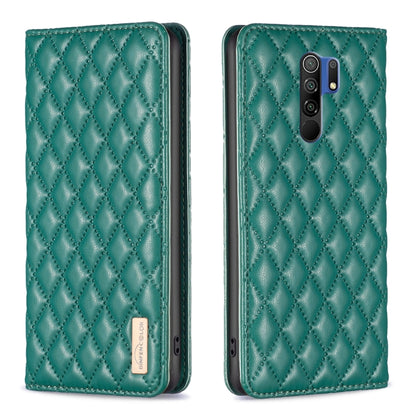 Diamond Lattice Magnetic Leather Flip Phone Case, For Xiaomi Redmi 9A, For Xiaomi Redmi 9C / 10A / Poco C31, For Xiaomi Redmi 9, For Xiaomi Redmi 10 5G / Note 11E