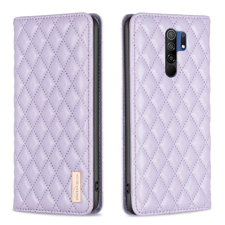 Diamond Lattice Magnetic Leather Flip Phone Case, For Xiaomi Redmi 9A, For Xiaomi Redmi 9C / 10A / Poco C31, For Xiaomi Redmi 9, For Xiaomi Redmi 10 5G / Note 11E