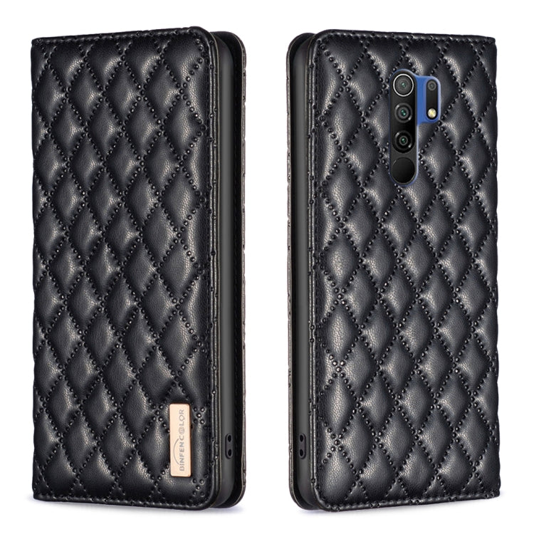Diamond Lattice Magnetic Leather Flip Phone Case, For Xiaomi Redmi 9A, For Xiaomi Redmi 9C / 10A / Poco C31, For Xiaomi Redmi 9, For Xiaomi Redmi 10 5G / Note 11E