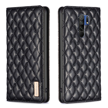 Diamond Lattice Magnetic Leather Flip Phone Case, For Xiaomi Redmi 9A, For Xiaomi Redmi 9C / 10A / Poco C31, For Xiaomi Redmi 9, For Xiaomi Redmi 10 5G / Note 11E