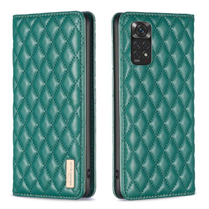 Diamond Lattice Magnetic Leather Flip Phone Case, For Xiaomi Redmi Note 11 / 11S, For Xiaomi Redmi Note 11 Pro 5G, For Xiaomi Redmi Note 9 Pro Max, For Xiaomi Redmi Note 10 4G / 10S