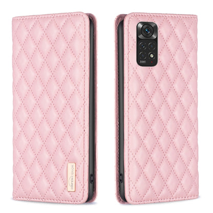 Diamond Lattice Magnetic Leather Flip Phone Case, For Xiaomi Redmi Note 11 / 11S, For Xiaomi Redmi Note 11 Pro 5G, For Xiaomi Redmi Note 9 Pro Max, For Xiaomi Redmi Note 10 4G / 10S