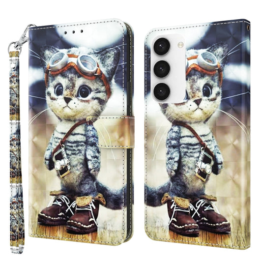 3D Painted Leather Phone Case, For Samsung Galaxy S23 5G, For Samsung Galaxy S23+ 5G