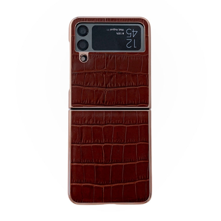 Crocodile Texture Genuine Leather Electroplating Phone Case, For Samsung Galaxy Z Flip4 5G, For Samsung Galaxy Z Fold3 5G, For Samsung Galaxy Z Fold4 5G, For Xiaomi Mix Fold 2, For Google Pixel 7, For Google Pixel 6