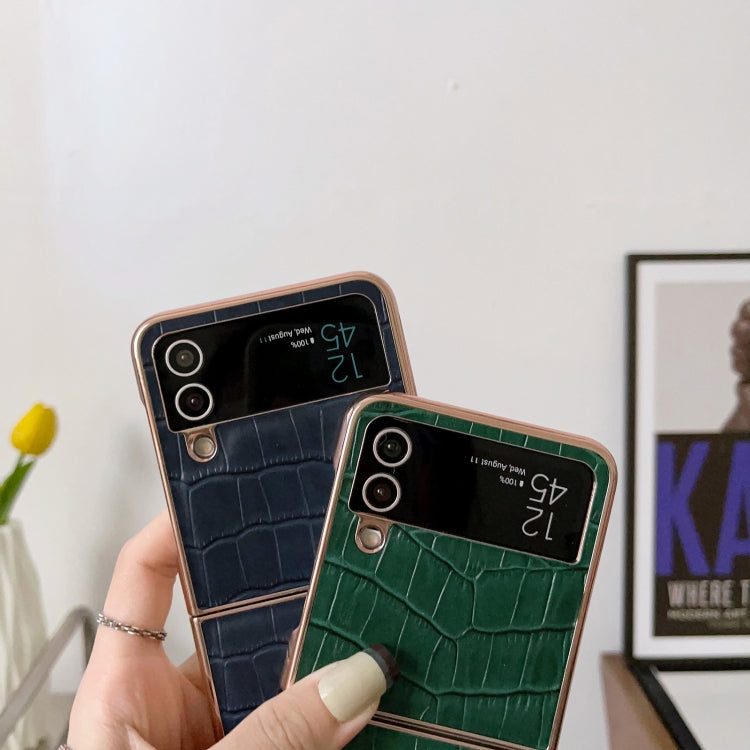 Crocodile Texture Genuine Leather Electroplating Phone Case, For Samsung Galaxy Z Flip4 5G, For Samsung Galaxy Z Fold3 5G, For Samsung Galaxy Z Fold4 5G, For Xiaomi Mix Fold 2, For Google Pixel 7, For Google Pixel 6