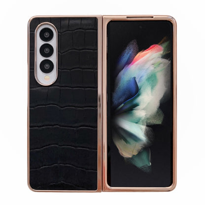 Crocodile Texture Genuine Leather Electroplating Phone Case, For Samsung Galaxy Z Flip4 5G, For Samsung Galaxy Z Fold3 5G, For Samsung Galaxy Z Fold4 5G, For Xiaomi Mix Fold 2, For Google Pixel 7, For Google Pixel 6