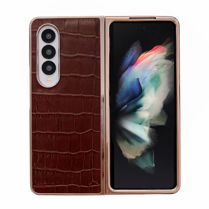 Crocodile Texture Genuine Leather Electroplating Phone Case, For Samsung Galaxy Z Flip4 5G, For Samsung Galaxy Z Fold3 5G, For Samsung Galaxy Z Fold4 5G, For Xiaomi Mix Fold 2, For Google Pixel 7, For Google Pixel 6