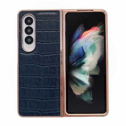 Crocodile Texture Genuine Leather Electroplating Phone Case, For Samsung Galaxy Z Flip4 5G, For Samsung Galaxy Z Fold3 5G, For Samsung Galaxy Z Fold4 5G, For Xiaomi Mix Fold 2, For Google Pixel 7, For Google Pixel 6