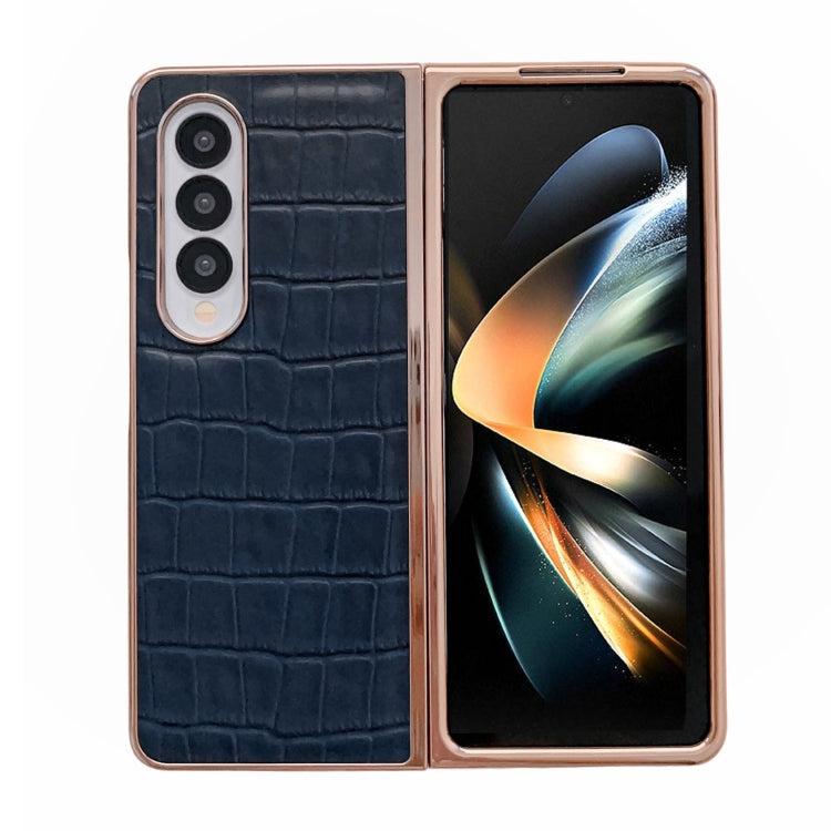 Crocodile Texture Genuine Leather Electroplating Phone Case, For Samsung Galaxy Z Flip4 5G, For Samsung Galaxy Z Fold3 5G, For Samsung Galaxy Z Fold4 5G, For Xiaomi Mix Fold 2, For Google Pixel 7, For Google Pixel 6
