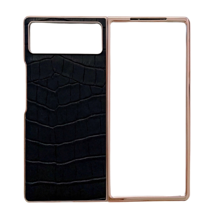 Crocodile Texture Genuine Leather Electroplating Phone Case, For Samsung Galaxy Z Flip4 5G, For Samsung Galaxy Z Fold3 5G, For Samsung Galaxy Z Fold4 5G, For Xiaomi Mix Fold 2, For Google Pixel 7, For Google Pixel 6