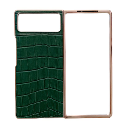 Crocodile Texture Genuine Leather Electroplating Phone Case, For Samsung Galaxy Z Flip4 5G, For Samsung Galaxy Z Fold3 5G, For Samsung Galaxy Z Fold4 5G, For Xiaomi Mix Fold 2, For Google Pixel 7, For Google Pixel 6