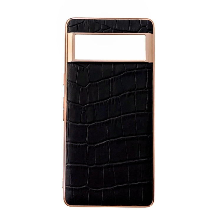 Crocodile Texture Genuine Leather Electroplating Phone Case, For Samsung Galaxy Z Flip4 5G, For Samsung Galaxy Z Fold3 5G, For Samsung Galaxy Z Fold4 5G, For Xiaomi Mix Fold 2, For Google Pixel 7, For Google Pixel 6
