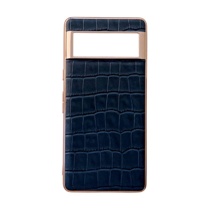 Crocodile Texture Genuine Leather Electroplating Phone Case, For Samsung Galaxy Z Flip4 5G, For Samsung Galaxy Z Fold3 5G, For Samsung Galaxy Z Fold4 5G, For Xiaomi Mix Fold 2, For Google Pixel 7, For Google Pixel 6