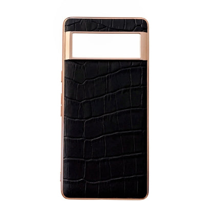 Crocodile Texture Genuine Leather Electroplating Phone Case, For Samsung Galaxy Z Flip4 5G, For Samsung Galaxy Z Fold3 5G, For Samsung Galaxy Z Fold4 5G, For Xiaomi Mix Fold 2, For Google Pixel 7, For Google Pixel 6