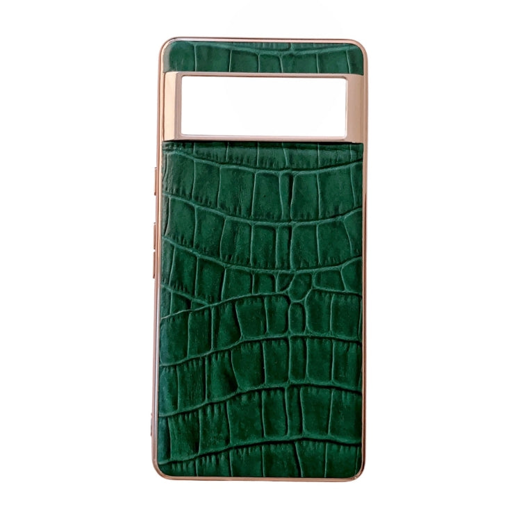 Crocodile Texture Genuine Leather Electroplating Phone Case, For Samsung Galaxy Z Flip4 5G, For Samsung Galaxy Z Fold3 5G, For Samsung Galaxy Z Fold4 5G, For Xiaomi Mix Fold 2, For Google Pixel 7, For Google Pixel 6