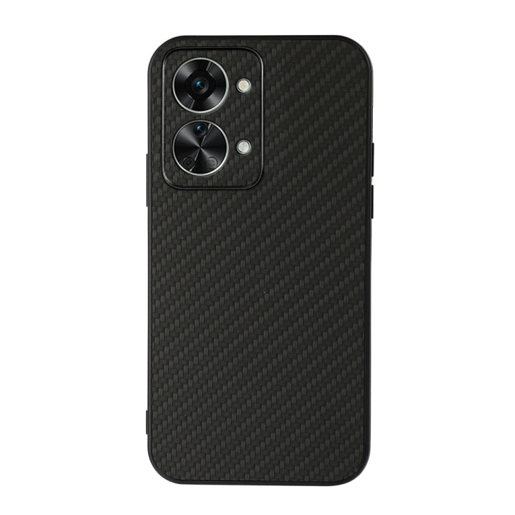 Accurate Hole Carbon Fiber Texture PU Phone Case, For OnePlus Nord 2T
