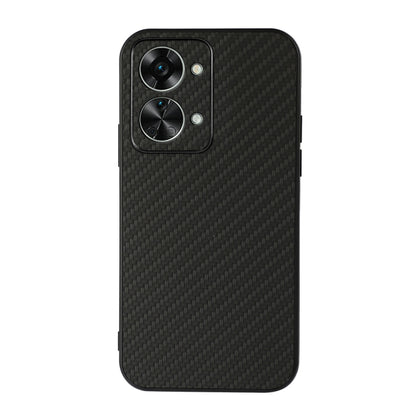 Accurate Hole Carbon Fiber Texture PU Phone Case, For OnePlus Nord 2T