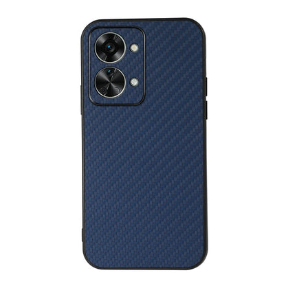 Accurate Hole Carbon Fiber Texture PU Phone Case, For OnePlus Nord 2T