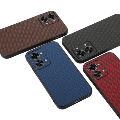 Accurate Hole Carbon Fiber Texture PU Phone Case, For OnePlus Nord 2T