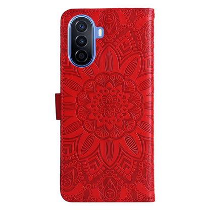 Embossed Sunflower Leather Phone Case, For Huawei nova Y70 / Y70 Plus / Enjoy 50, For Huawei nova Y90 / Enjoy 50 Pro, For Honor X8 5G / X6, For OPPO A17