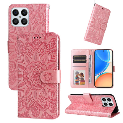 Embossed Sunflower Leather Phone Case, For Huawei nova Y70 / Y70 Plus / Enjoy 50, For Huawei nova Y90 / Enjoy 50 Pro, For Honor X8 5G / X6, For OPPO A17
