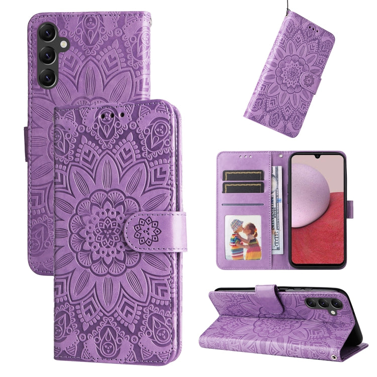Embossed Sunflower Leather Phone Case, For Samsung Galaxy A14 5G