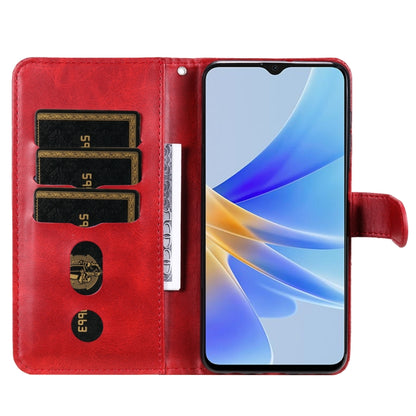 Calf Texture Zipper Leather Phone Case, For OPPO A17