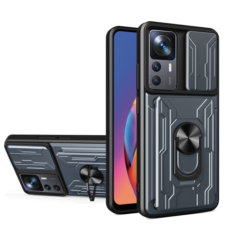 Sliding Camshield TPU+PC Phone Case with Card Slot, For Xiaomi 12T / 12T Pro / Redmi K50 Ultra