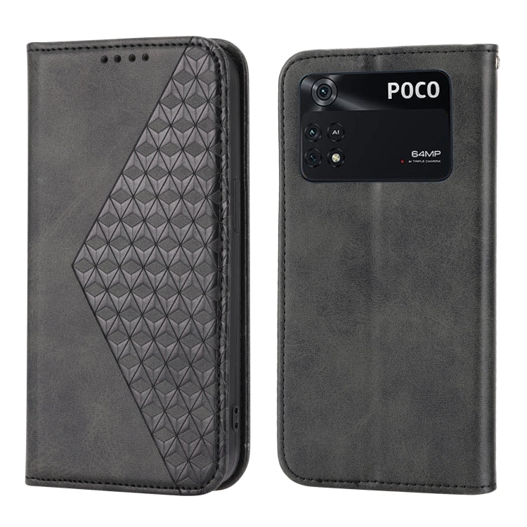 Cubic Grid Calf Texture Magnetic Closure Leather Phone Case, For Xiaomi Redmi Note 10 4G/Note 10S 4G/Poco M5s 4G/Redmi Note 11SE India, For Xiaomi Redmi Note 10 4G/Note 10S 4G, For Xiaomi Redmi Note 10 Pro                                               ...