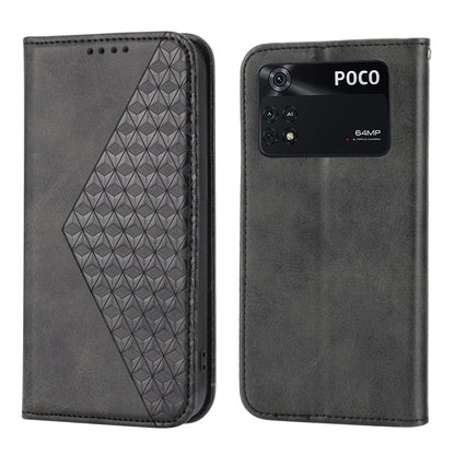 Cubic Grid Calf Texture Magnetic Closure Leather Phone Case, For Xiaomi Redmi Note 10 4G/Note 10S 4G/Poco M5s 4G/Redmi Note 11SE India, For Xiaomi Redmi Note 10 4G/Note 10S 4G, For Xiaomi Redmi Note 10 Pro                                               ...