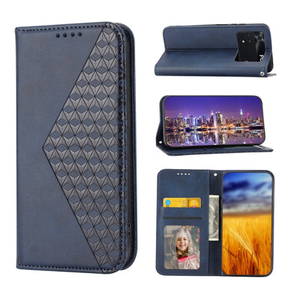 Cubic Grid Calf Texture Magnetic Closure Leather Phone Case, For Xiaomi Redmi Note 10 4G/Note 10S 4G/Poco M5s 4G/Redmi Note 11SE India, For Xiaomi Redmi Note 10 4G/Note 10S 4G, For Xiaomi Redmi Note 10 Pro                                               ...