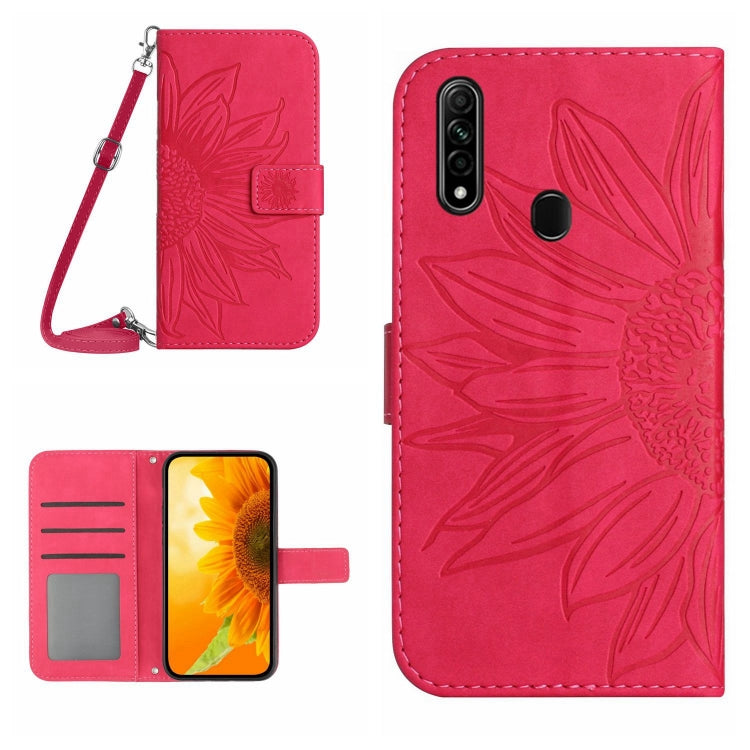 Skin Feel Sun Flower Pattern Flip Leather Phone Case with Lanyard, For OPPO A7/A12, For OPPO A8/A31