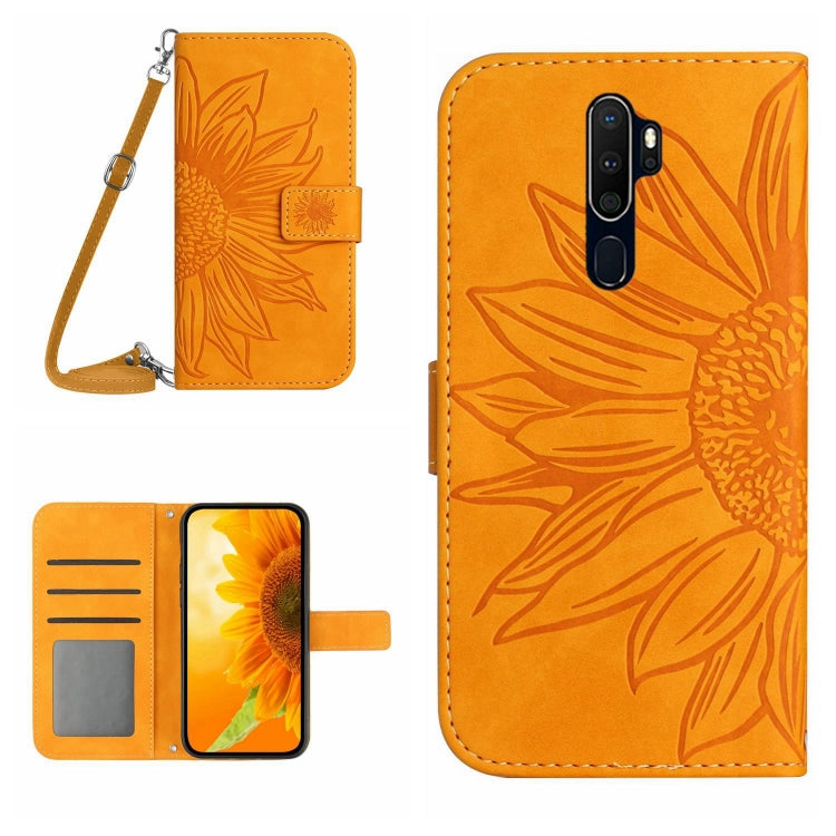 Skin Feel Sun Flower Pattern Flip Leather Phone Case with Lanyard, For OPPO A9 2020/A5 2020, For OPPO A15/A15S