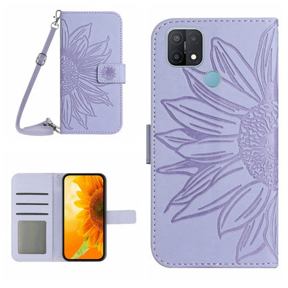 Skin Feel Sun Flower Pattern Flip Leather Phone Case with Lanyard, For OPPO A9 2020/A5 2020, For OPPO A15/A15S