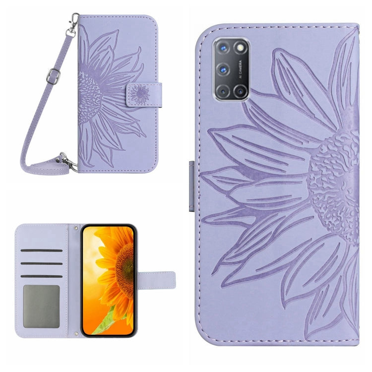 Skin Feel Sun Flower Pattern Flip Leather Phone Case with Lanyard, For OPPO A52/A72/A92, For OPPO A53 4G/A32/A33 2020/A53S