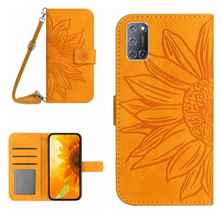 Skin Feel Sun Flower Pattern Flip Leather Phone Case with Lanyard, For OPPO A52/A72/A92, For OPPO A53 4G/A32/A33 2020/A53S