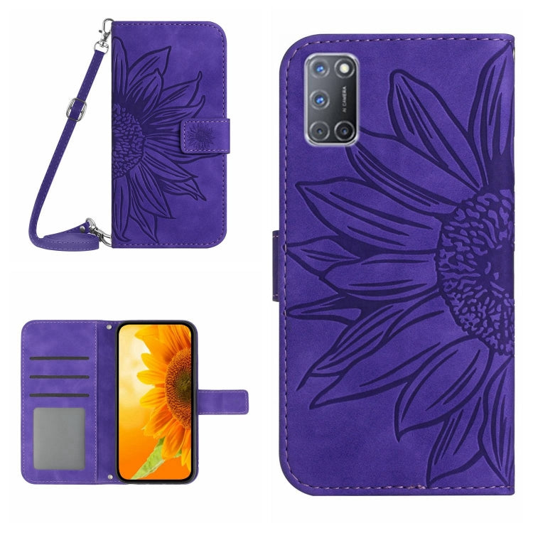 Skin Feel Sun Flower Pattern Flip Leather Phone Case with Lanyard, For OPPO A52/A72/A92, For OPPO A53 4G/A32/A33 2020/A53S