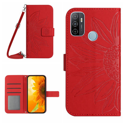 Skin Feel Sun Flower Pattern Flip Leather Phone Case with Lanyard, For OPPO A52/A72/A92, For OPPO A53 4G/A32/A33 2020/A53S