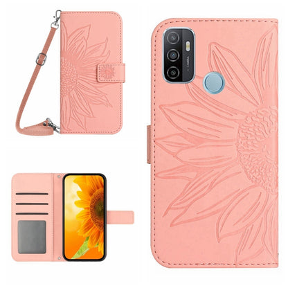 Skin Feel Sun Flower Pattern Flip Leather Phone Case with Lanyard, For OPPO A52/A72/A92, For OPPO A53 4G/A32/A33 2020/A53S