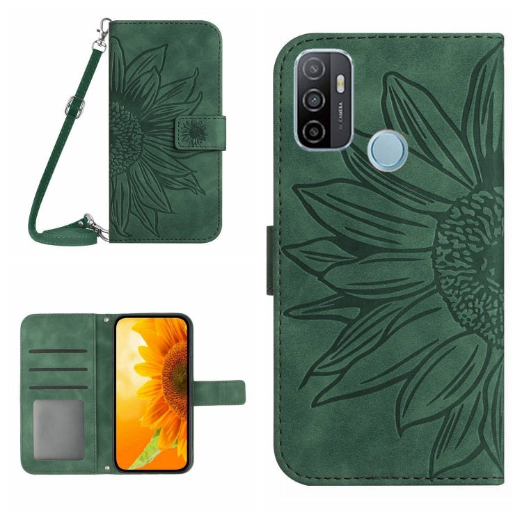Skin Feel Sun Flower Pattern Flip Leather Phone Case with Lanyard, For OPPO A52/A72/A92, For OPPO A53 4G/A32/A33 2020/A53S